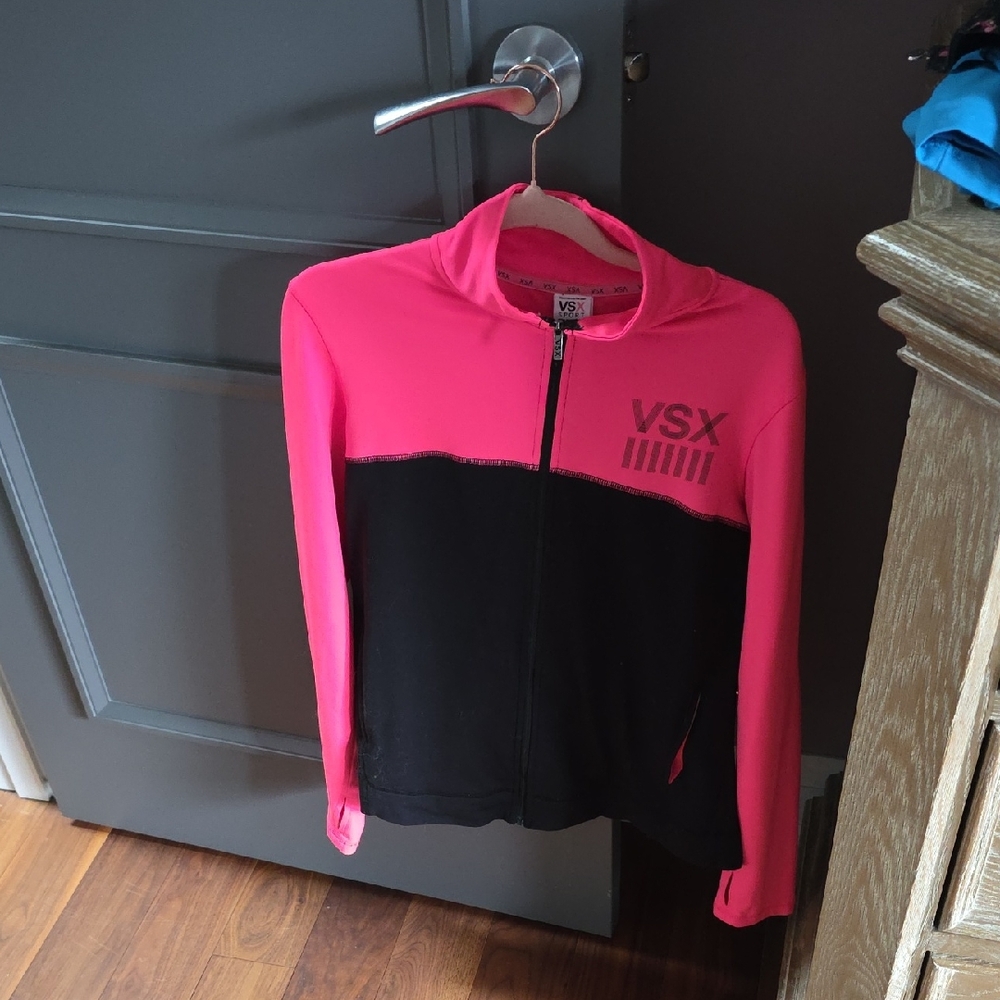 Victoria's Secret Hot Pink and Black VSX Zip-Up Jacket